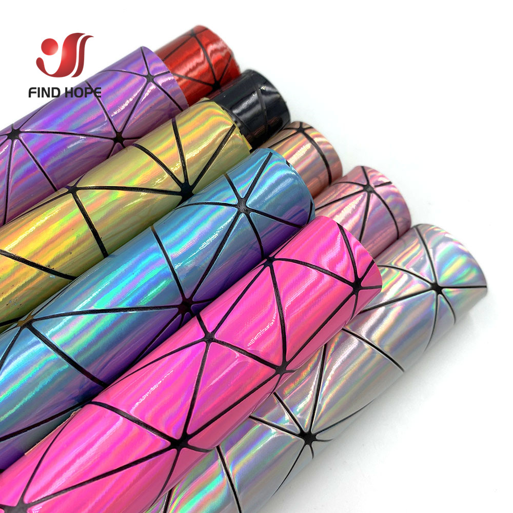 19inx47in الليزر هندسية مجردة  - مراجعة Glitter Vinyl Roll وسعره