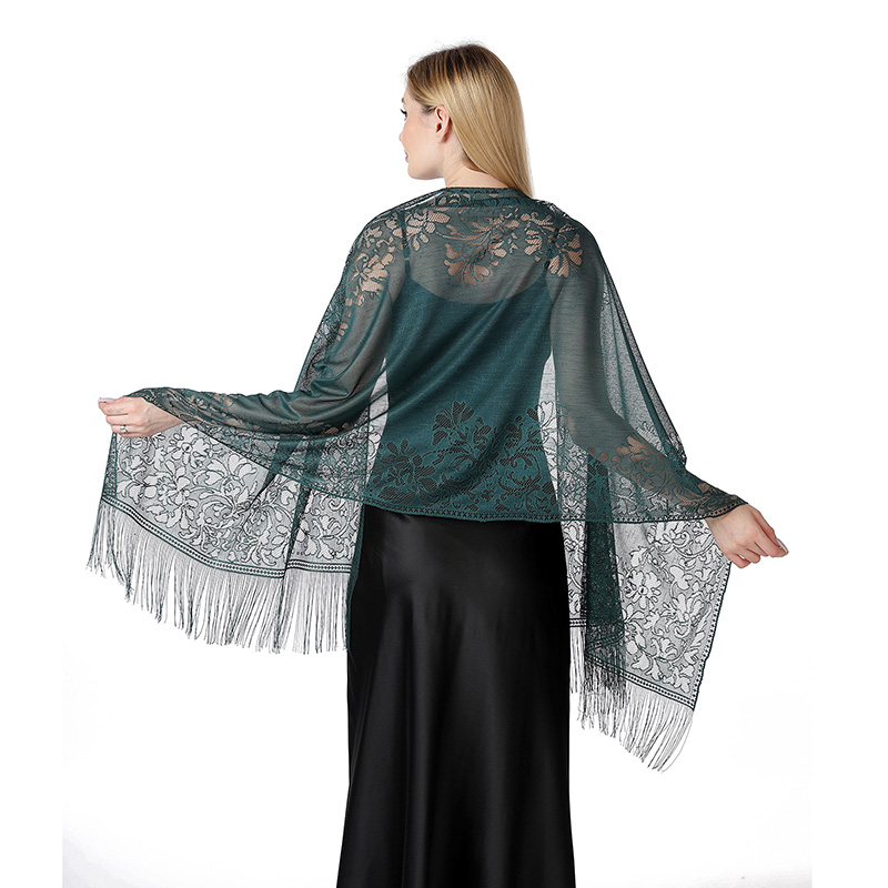 عباءة زهور رقيقة مجوفة للنساء  - مراجعة Tassel Fringe Trim وسعره