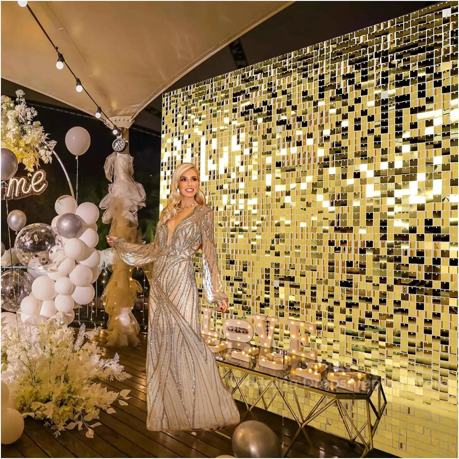 12/24/30 قطعة لامع جدار الخلفي - مراجعة Sequin Fabric Panel وسعره