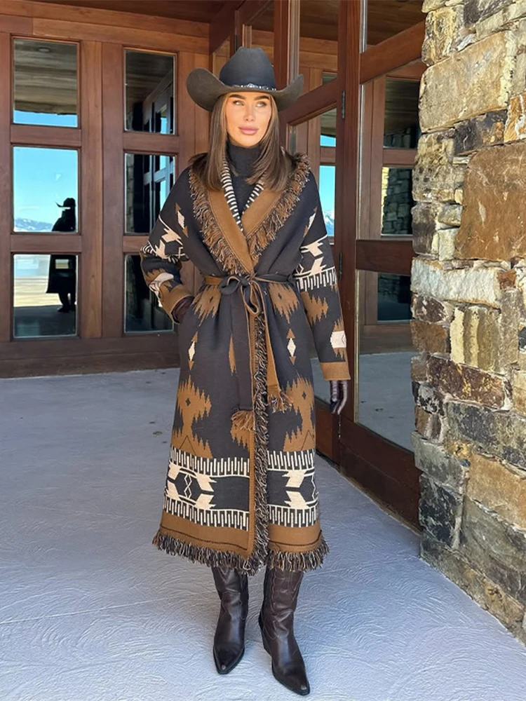 كارديجان نسائي طويل مزين بالشر - مراجعة Tassel Fringe Trim وسعره