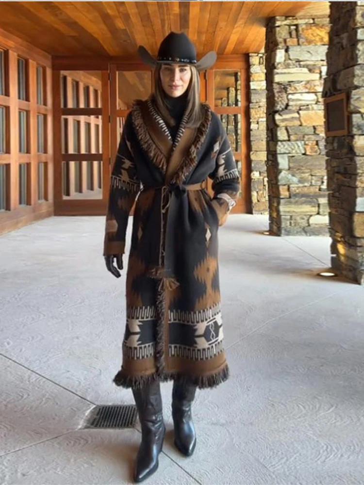 كارديجان نسائي طويل مزين بالشر - مراجعة Tassel Fringe Trim وسعره